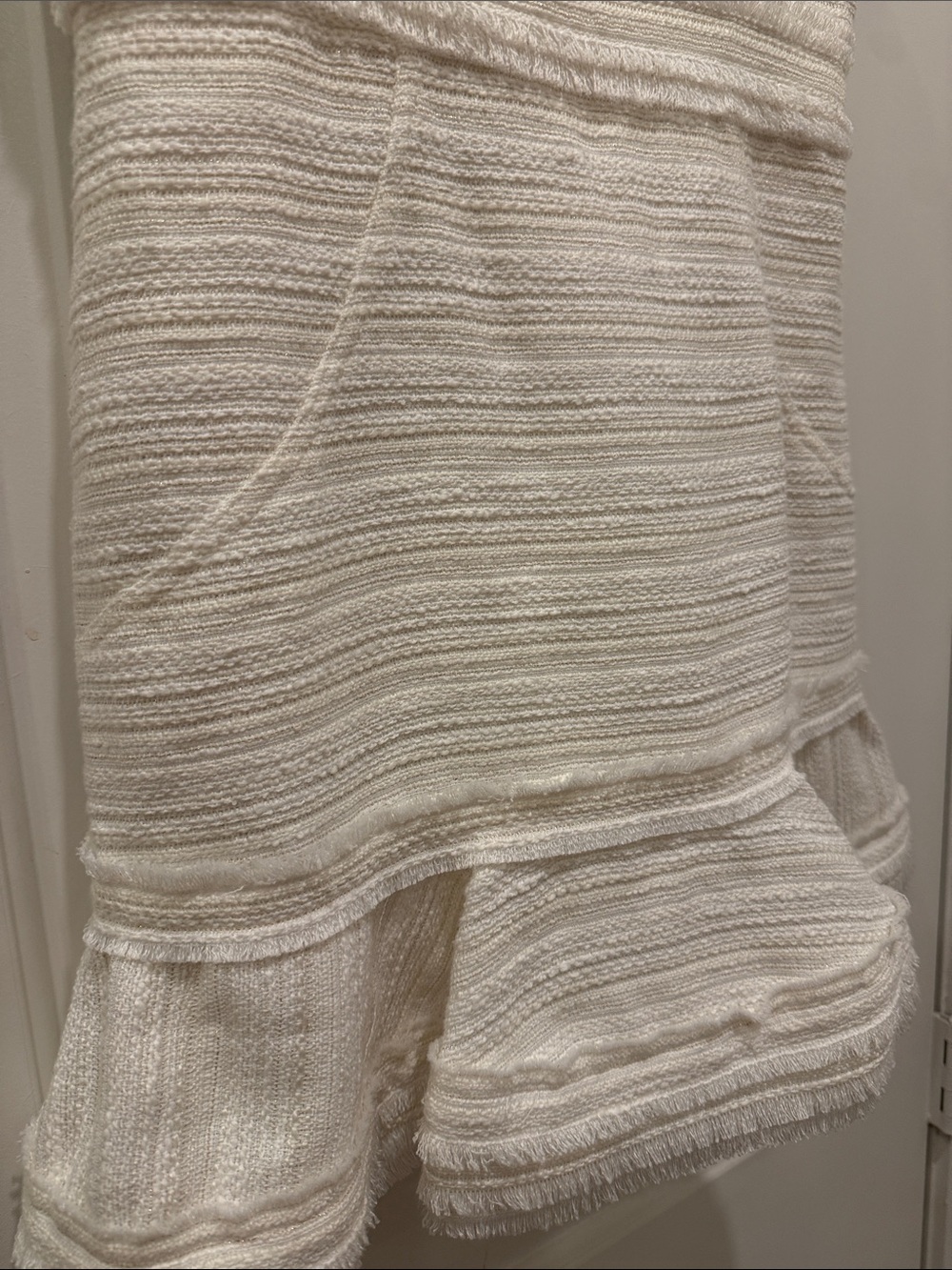 Bardot Melania Boucle Mini Dress in Ivory/White and Gold Trim - Picture 5 of 11